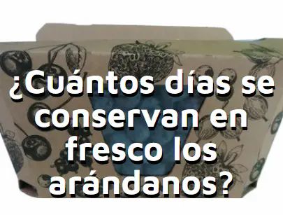 Pregunta frecuente cuantos días se conservanm en fresco los arándanos