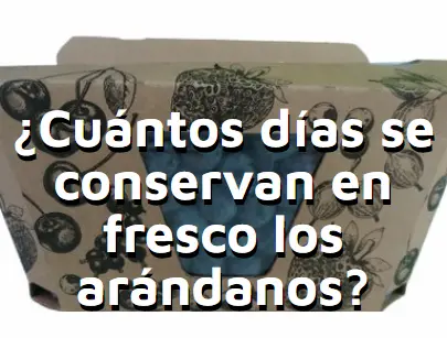 Pregunta frecuente cuantos das se conservanm en fresco los arndanos