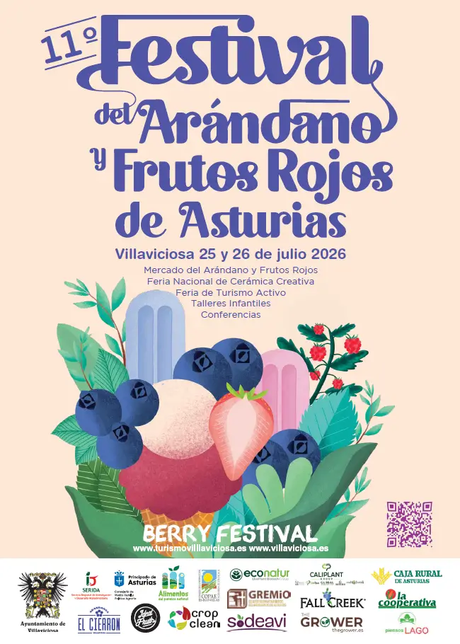 Cartel Festival Ar�ndanos y Frutos rojos de Villaviciosa - Berry Festival